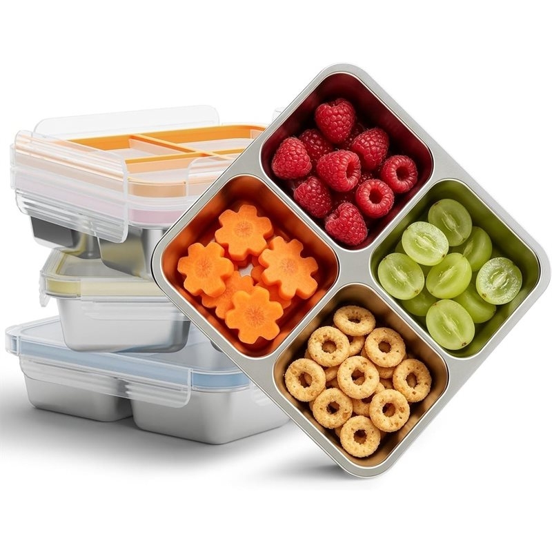Food Snacks Box - GIGI 4Pack Stainless Steel Snack Containers,4