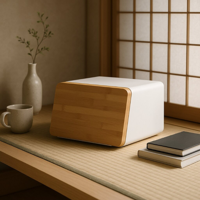 Food Snacks Box - Bamboo Bread Box for Kitchen Storage,Airtight