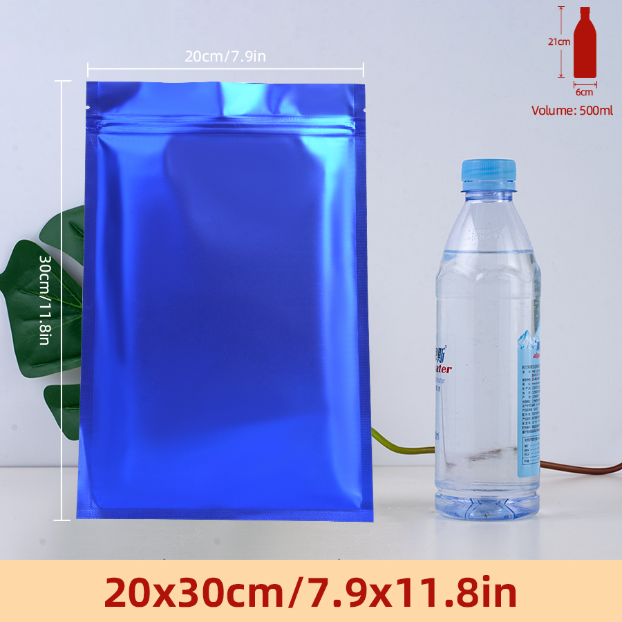 Snacks Food In Us - 100pcs Matte Blue Foil Zipper Pouches,