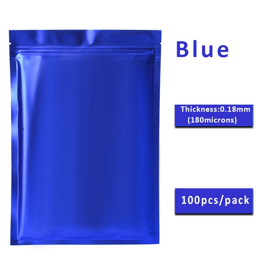 100pcs Matte Blue Foil Zipper  - đánh giá và giá Snacks Food In Us
