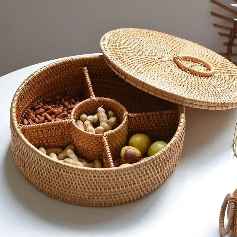 Natural Rattan Box 5 Grid Hand - đánh giá và giá Food Snacks With Fiber