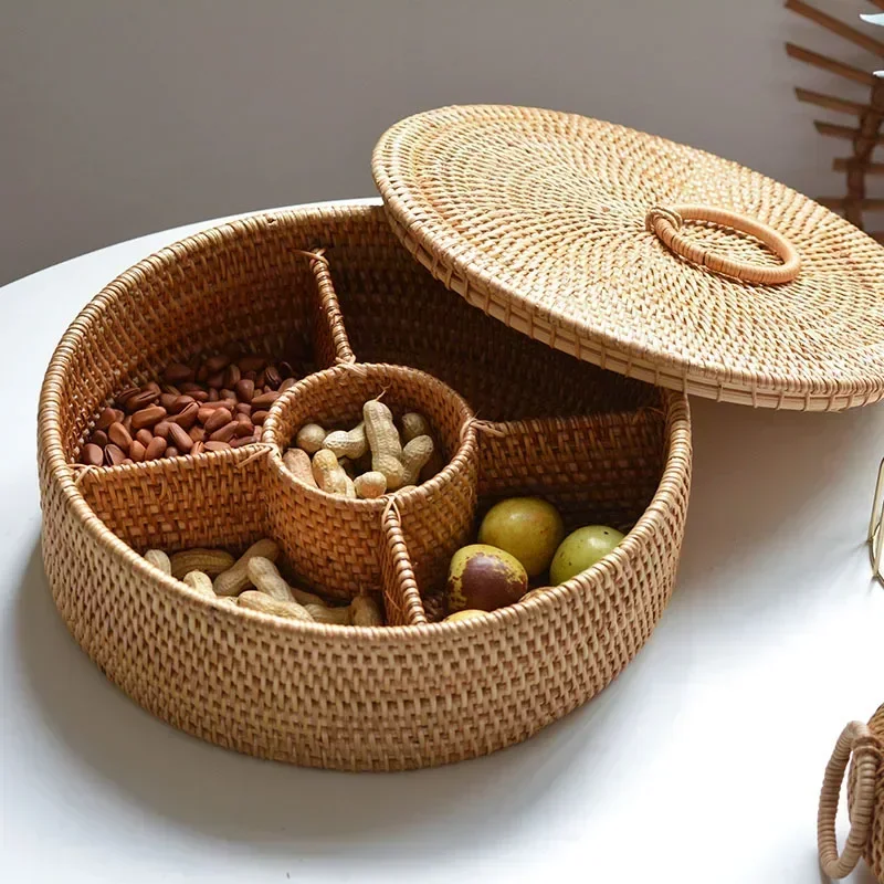 Natural Rattan Box 5 Grid Hand - đánh giá và giá Food Snacks With Fiber