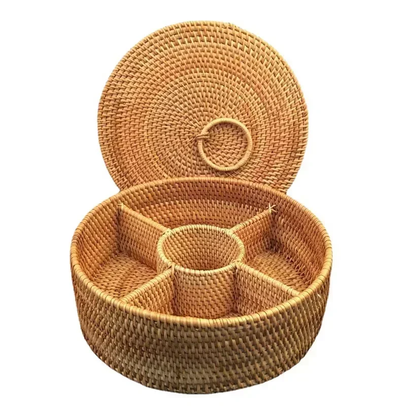 Natural Rattan Box 5 Grid Hand - đánh giá và giá Food Snacks With Fiber